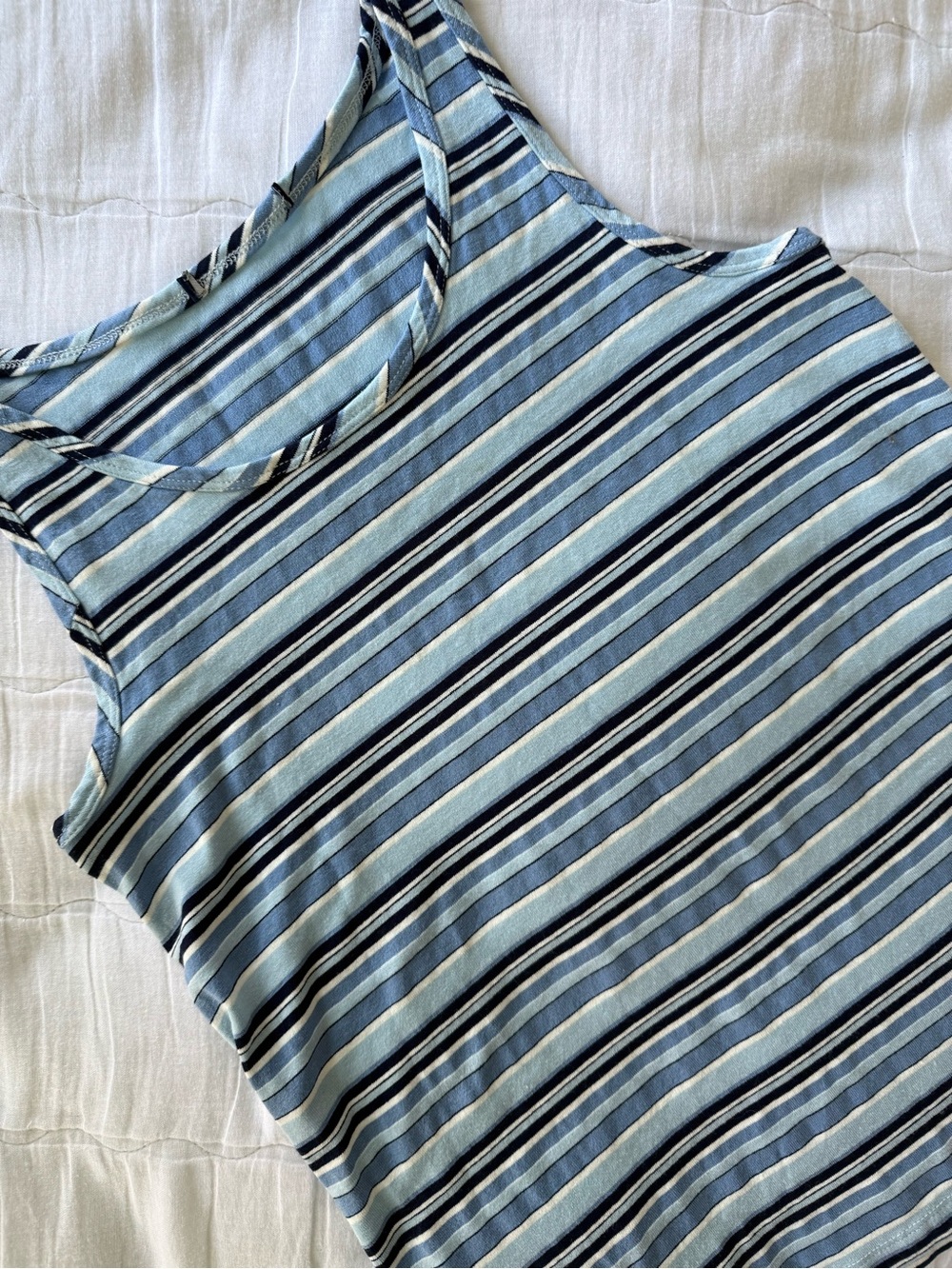 Blue striped sleeveless tank